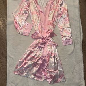 Pink Satin Robe